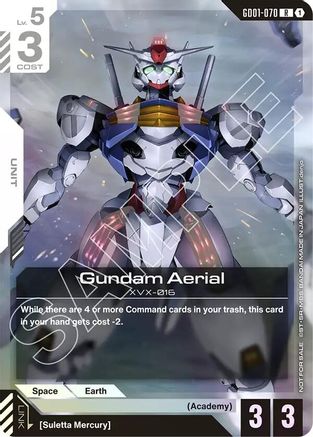 Gundam Aerial (Store Tournament Participant Pack 01) (GD01-070) - Gundam Promotional Cards Holofoil