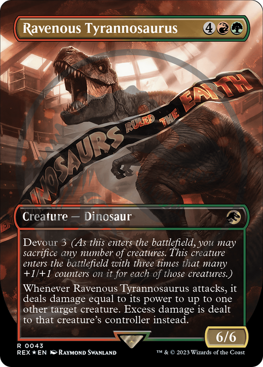 Ravenous Tyrannosaurus (REX-043) - Jurassic World Collection (Borderless) Foil