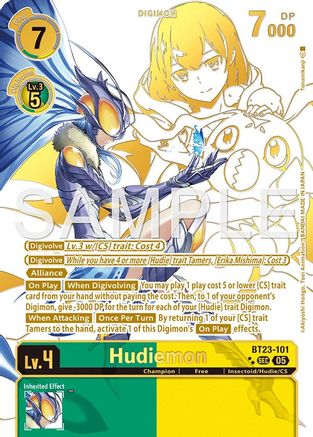 Hudiemon (Rare Pull) (BT23-101) - Hackers' Slumber Foil