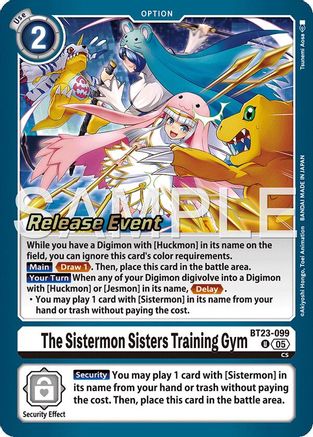 The Sistermon Sisters Training Gym (BT23-099) - Hackers' Slumber Release Event Cards