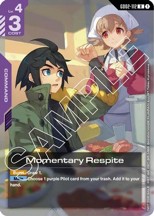 Momentary Respite (Store Tournament Participant Pack 02) (GD02-112) - Gundam Promotional Cards Holofoil