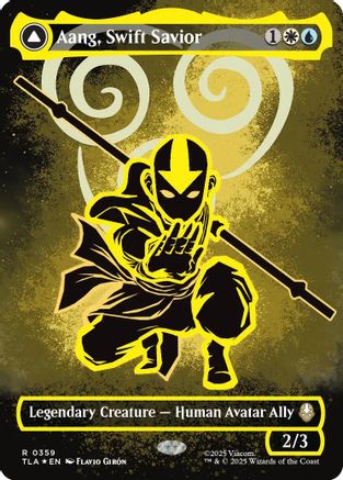 Aang, Swift Savior (Borderless) (Neon Ink Foil) (TLA-359) - Avatar: The Last Airbender Foil