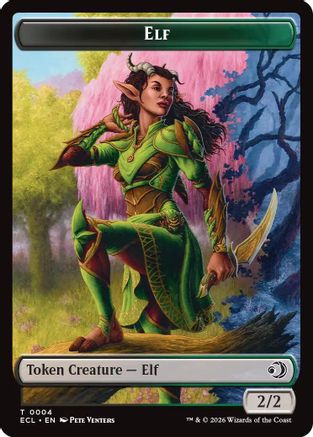 Elf // Treasure Double-Sided Token (ECL-4 // 10) - Lorwyn Eclipsed