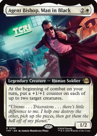 Agent Bishop, Man in Black (Extended Art) (TMT-258) - Teenage Mutant Ninja Turtles Foil
