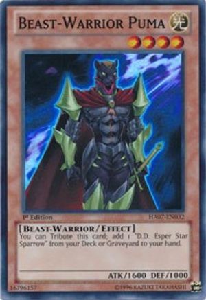 Beast-Warrior Puma (HA07-EN032) - Hidden Arsenal 7: Knight of Stars 1st Edition