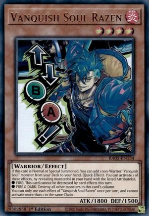 Vanquish Soul Razen (Ultra Rare) (RA05-EN134) - Rarity Collection 5 1st Edition