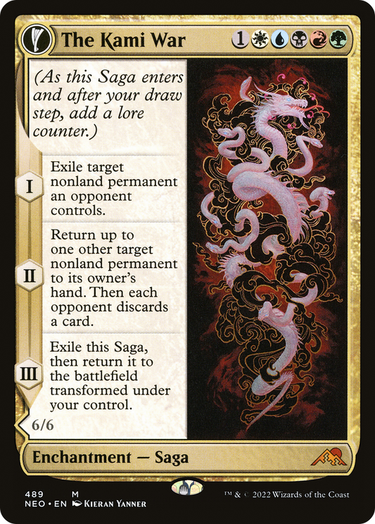 The Kami War // O-Kagachi Made Manifest (NEO-489) - Kamigawa: Neon Dynasty: (Extended Art, fandfc, enchantment) Foil