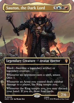 Sauron, the Dark Lord (Borderless) (HOC-036) - The Hobbit: Eternal-Legal Foil