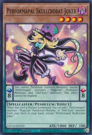 Performapal Skullcrobat Joker (LAVD-ENO03) - Legendary Arc-V Decks 1st Edition