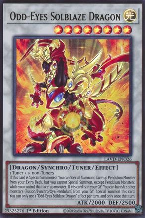 Odd-Eyes Solblaze Dragon (LAVD-ENO26) - Legendary Arc-V Decks 1st Edition