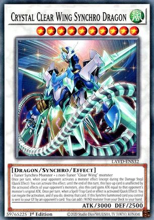 Crystal Clear Wing Synchro Dragon (LAVD-ENS32) - Legendary Arc-V Decks 1st Edition