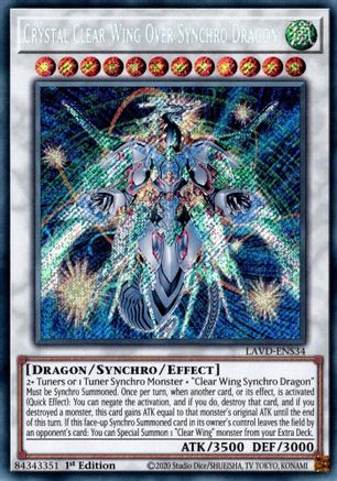 Crystal Clear Wing Over Synchro Dragon (LAVD-ENS34) - Legendary Arc-V Decks 1st Edition