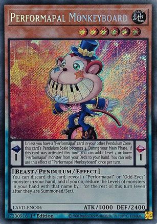 Performapal Monkeyboard (Secret Rare) (LAVD-ENO04) - Legendary Arc-V Decks 1st Edition