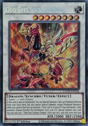 Odd-Eyes Solblaze Dragon (Secret Rare) (LAVD-ENO26) - Legendary Arc-V Decks 1st Edition
