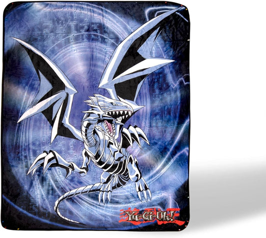 YU-GI-OH! BLUE-EYES WHITE DRAGON FLEECE THROW BLANKET 45X60 INCHES