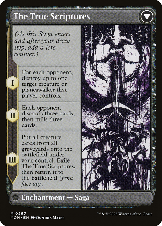 Sheoldred // The True Scriptures (MOM-297) - March of the Machine: (Showcase) (Borderless) Foil