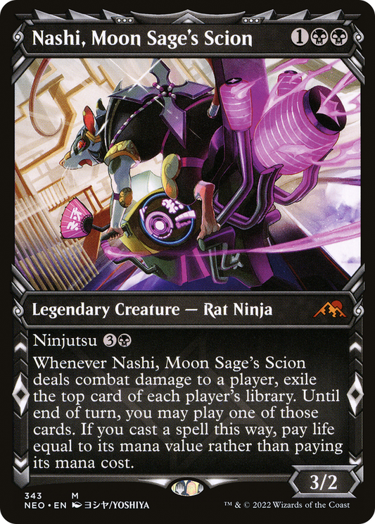 Nashi, Moon Sage's Scion (NEO-343) - Kamigawa: Neon Dynasty: (Showcase) Foil