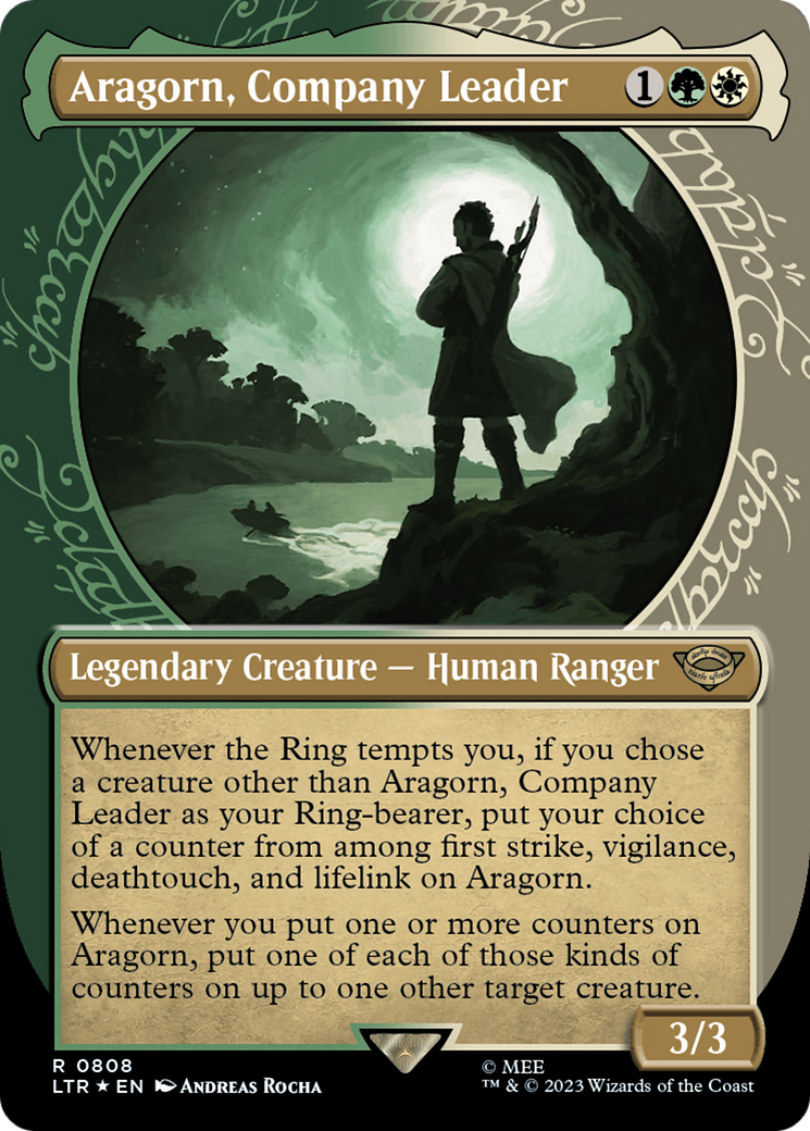 Aragorn, Company Leader (LTR-808) - The Lord of the Rings: Tales of Middle-earth: (Showcase) (Borderless) Foil