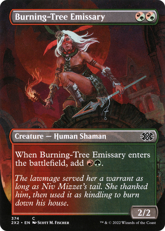 Burning-Tree Emissary (2X2-374) - Double Masters 2022 (Borderless) Foil