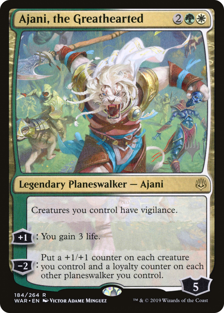 Ajani, the Greathearted (PPELD-184P) - War of the Spark Promos Foil