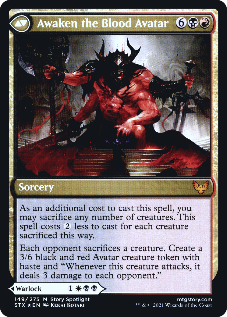 Extus, Oriq Overlord // Awaken the Blood Avatar (PRE-149S) - Strixhaven: School of Mages Promos Foil