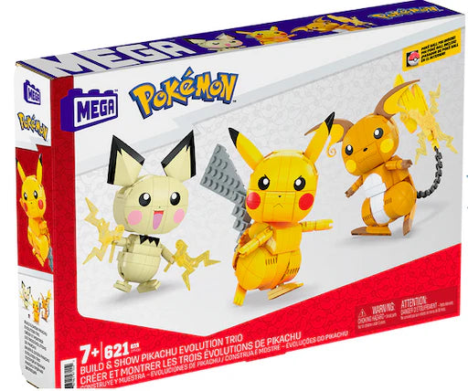 Mega Construx Pokémon Build and Show Pikachu Evolution Trio