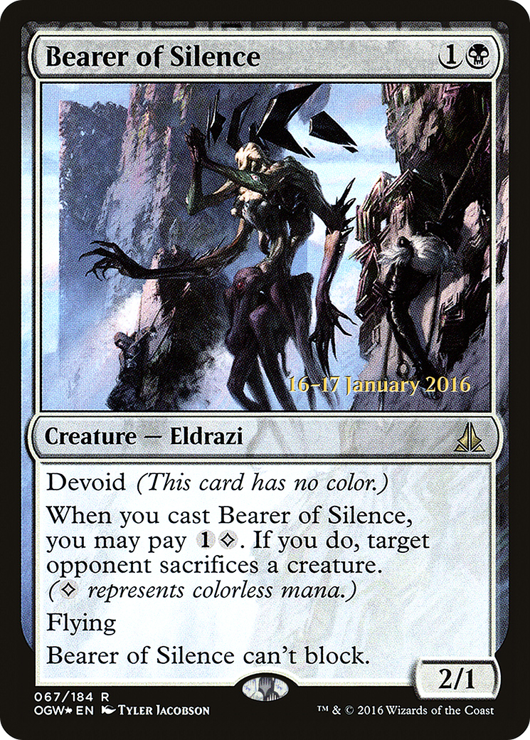 Bearer of Silence (PRE-67S) - Oath of the Gatewatch Promos: (devoid) Foil