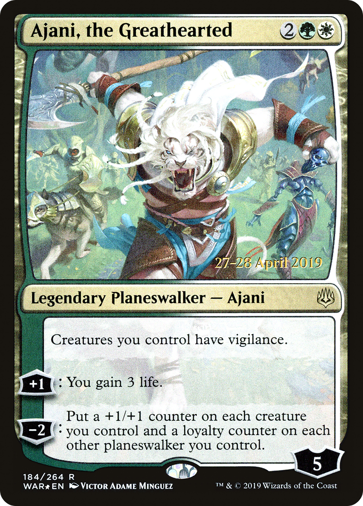 Ajani, the Greathearted (PRE-184S) - War of the Spark Promos Foil
