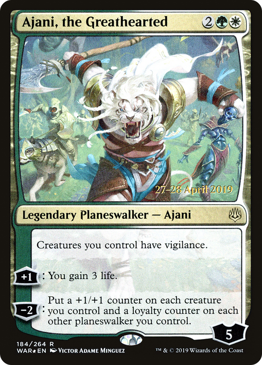 Ajani, the Greathearted (PRE-184S) - War of the Spark Promos Foil