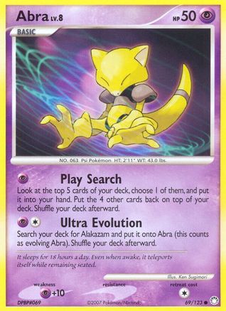 Abra 069/123  - Reverse Holofoil Mysterious Treasures - Common