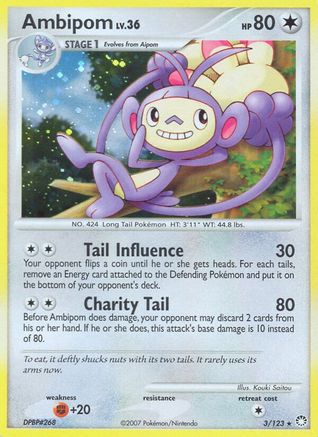 Ambipom 003/123  - Holofoil Mysterious Treasures - Holo Rare