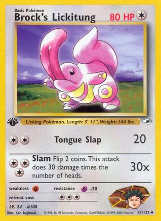 Brock's Lickitung 041/132  - Unlimited Gym Heroes - Uncommon
