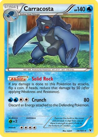 Carracosta 026  - Reverse Holofoil Noble Victories - Rare