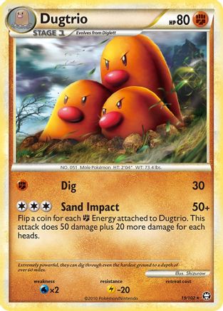 Dugtrio 019/102  Triumphant - Rare