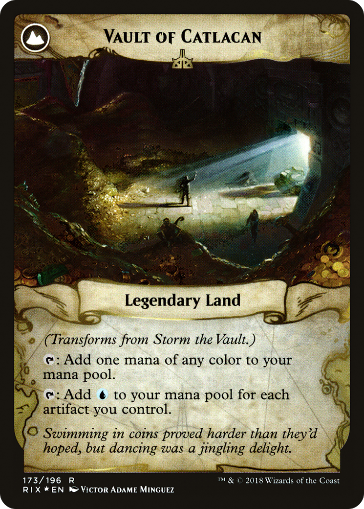 Storm the Vault // Vault of Catlacan (PRE-173S) - Rivals of Ixalan Promos: (compasslanddfc) Foil