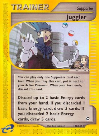 Juggler 126/147  - Reverse Holofoil Aquapolis - Uncommon