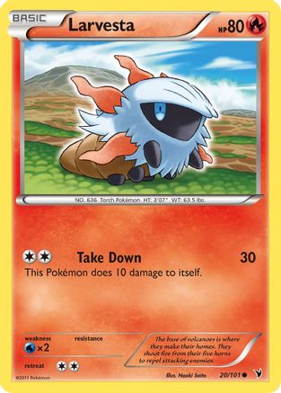 Larvesta (20) 020  - Reverse Holofoil Noble Victories - Common