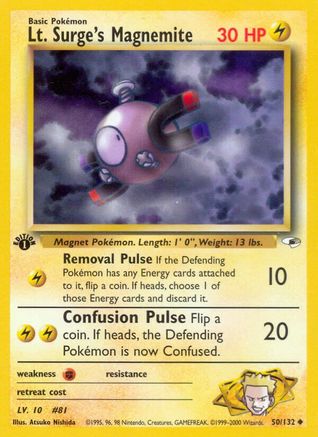 Lt. Surge's Magnemite (50) 050/132  - Unlimited Gym Heroes - Uncommon