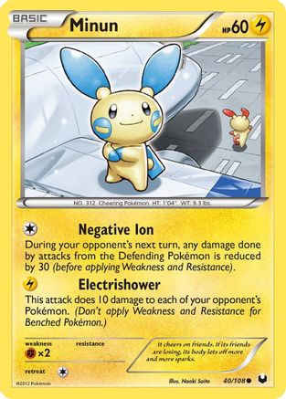 Minun 040/108  - Reverse Holofoil Dark Explorers - Common