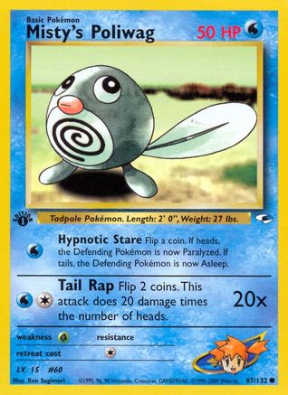 Misty's Poliwag 087/132  - Unlimited Gym Heroes - Common