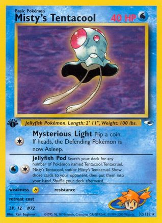 Misty's Tentacool (32) 032/132  - Unlimited Gym Heroes - Rare