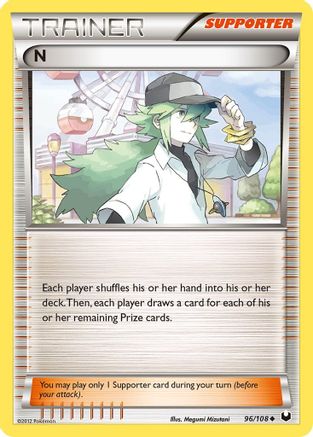 N (Supporter) 096/108  - Reverse Holofoil Dark Explorers - Uncommon