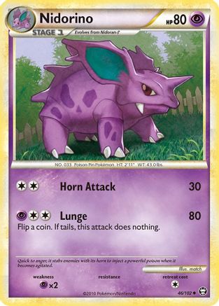 Nidorino 046  - Reverse Holofoil Triumphant - Uncommon