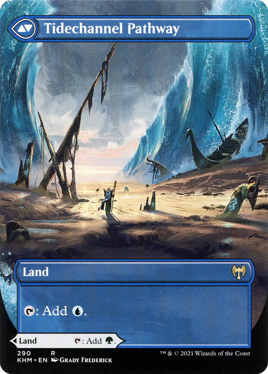 Barkchannel Pathway // Tidechannel Pathway (KHM-290) - Kaldheim: (Showcase) (Borderless) Foil