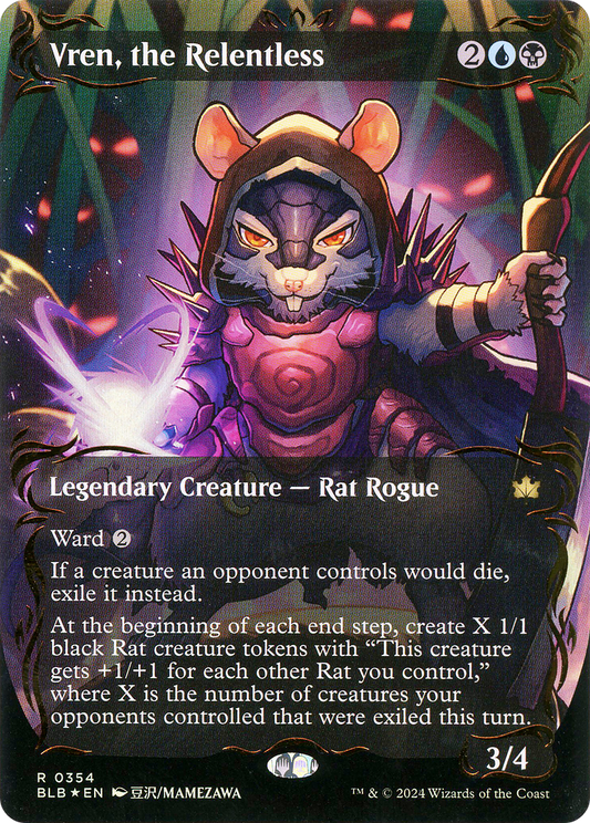 Vren, the Relentless (BLB-354) - Bloomburrow: (Showcase) (Borderless) Foil
