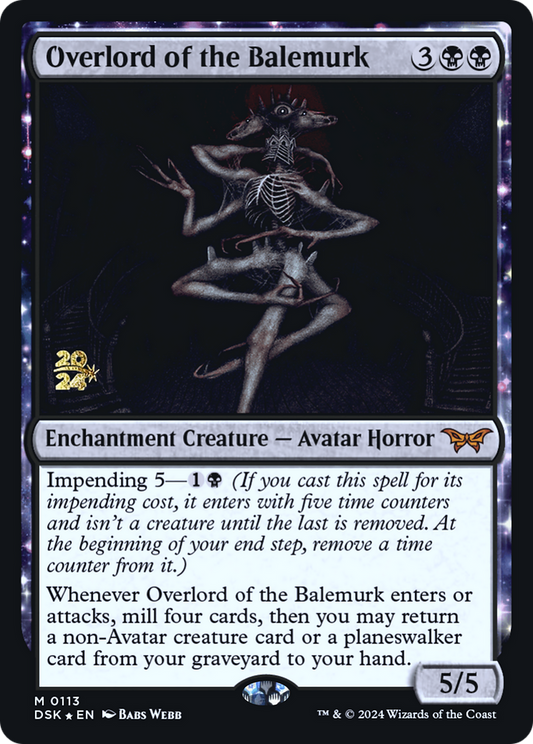 Overlord of the Balemurk (PRE-113S) - Duskmourn: House of Horror Promos: (enchantment) Foil
