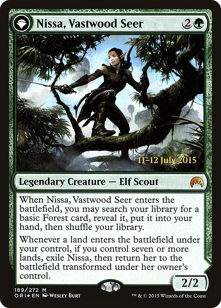 Nissa, Vastwood Seer // Nissa, Sage Animist (PRE-189S) - Magic Origins Promos: (originpwdfc) Foil