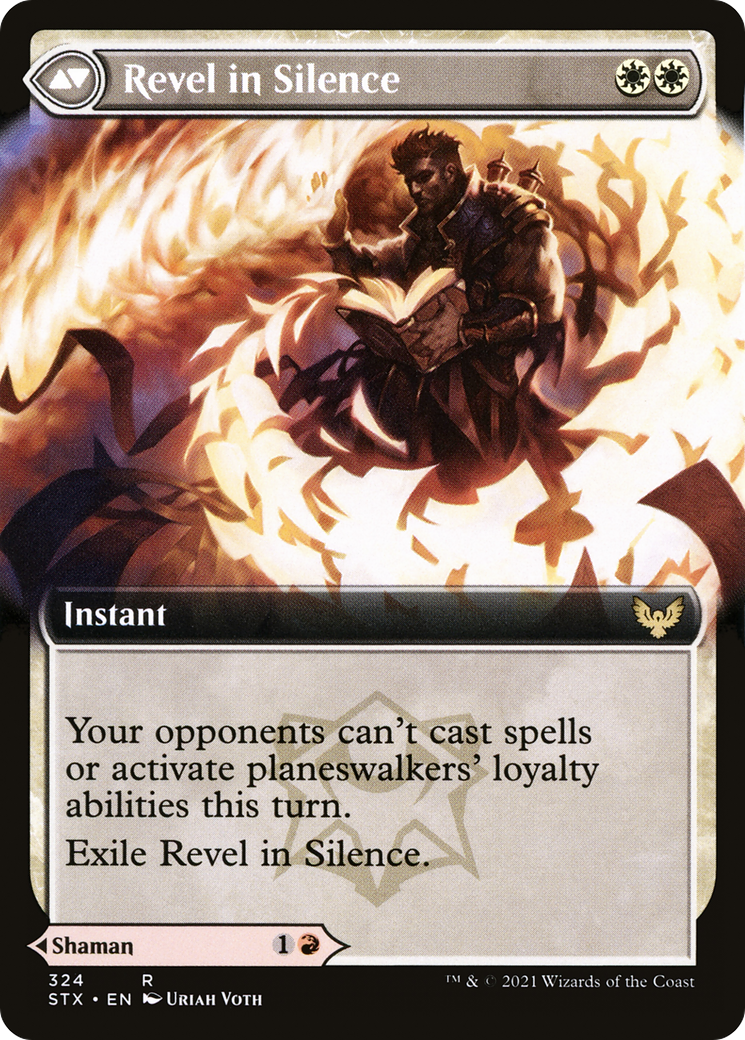 Flamescroll Celebrant // Revel in Silence (STX-324) - Strixhaven: School of Mages: (Extended Art) Foil