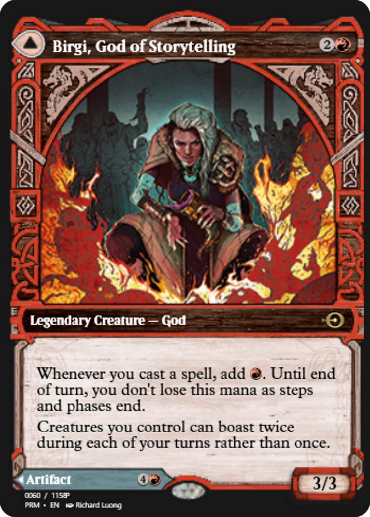 Birgi, God of Storytelling // Harnfel, Horn of Bounty (PRM-88320) - Magic Online Promos Foil