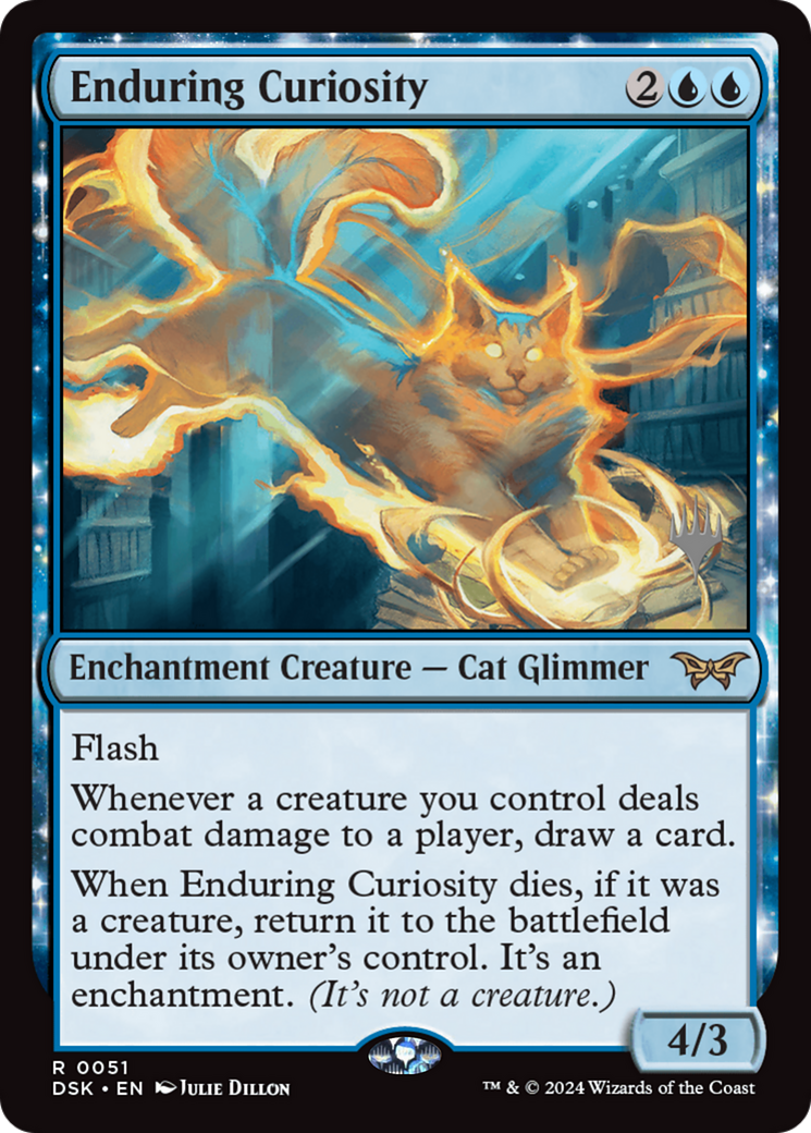 Enduring Curiosity (PPDSK-51P) - Duskmourn: House of Horror Promos: (enchantment)